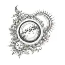 moon sun eclipse. tattoo design idea