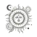 moon sun eclipse. tattoo design idea