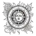 moon sun eclipse tattoo design idea