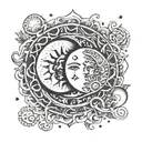 moon sun eclipse tattoo design idea