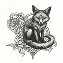 witch fox tattoo design idea
