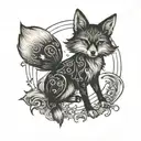 witch fox tattoo design idea