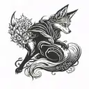 witch fox tattoo design idea