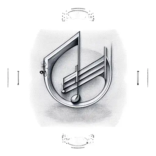 A computer networking diagram forming the shape of a musical note tattoo design idea