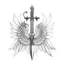 Upside Down Sword with Wings and Traditional Sikh Inspiration tattoo design idea