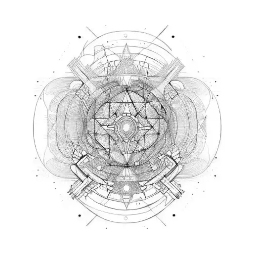 abstract techno IT tattoo design idea