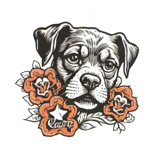 pets name : oscar hide inside paw print tattoo design idea