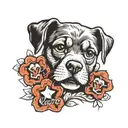 pets name : oscar hide inside paw print tattoo design idea