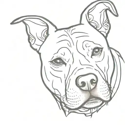 Pitbull face  tattoo design idea