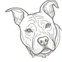 Pitbull face  tattoo design idea