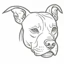 Pitbull face  tattoo design idea