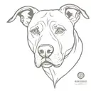 Pitbull face  tattoo design idea