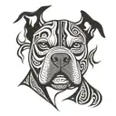 Pitbull face  tattoo design idea