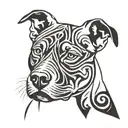 Pitbull face  tattoo design idea