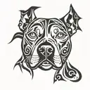 Pitbull face  tattoo design idea