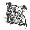 Pitbull face  tattoo design idea