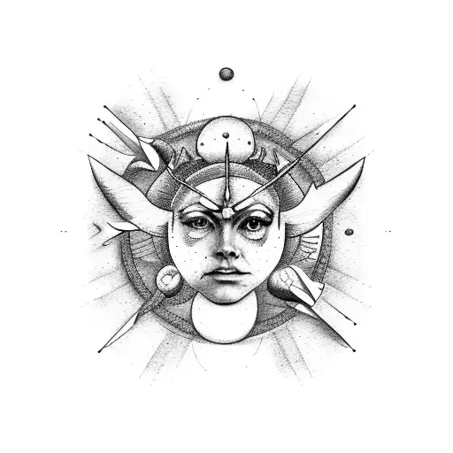 Sagittarius sun, Aries Moon tattoo design idea