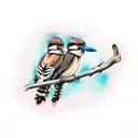 two kookaburras on a gum tree branch tattoo design idea