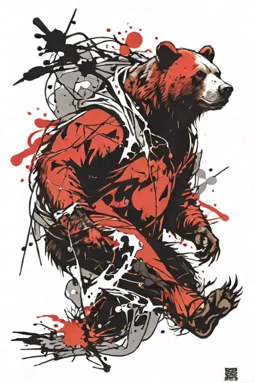 bushido bear tattoo design idea