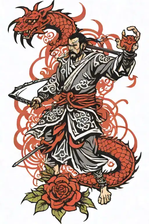 bushido virtues tattoo design idea