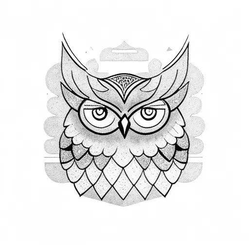 Stack of books with an owl perched on top tattoo design idea