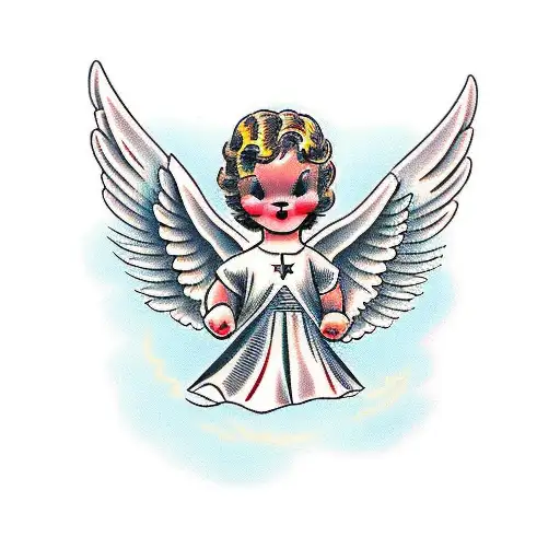 biblically accurate angel tattoo design idea