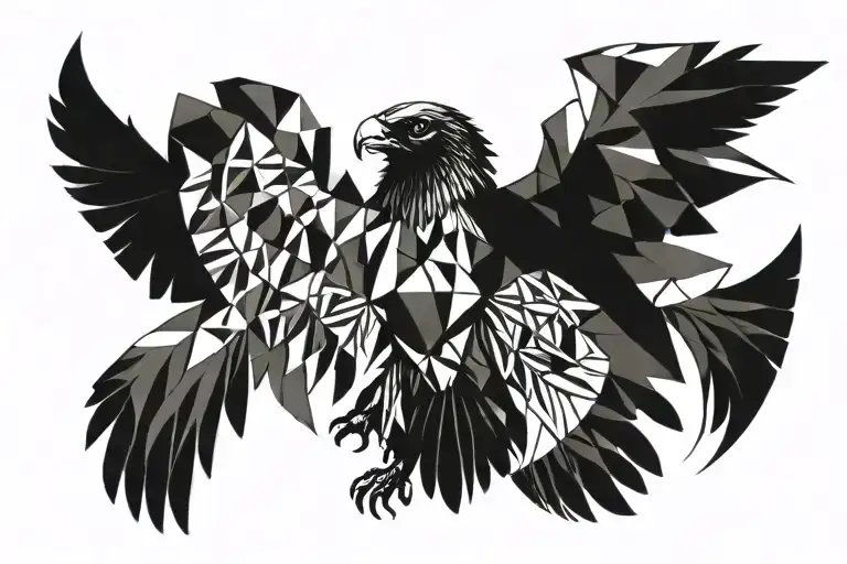 hawk wings spread wide tattoo design idea