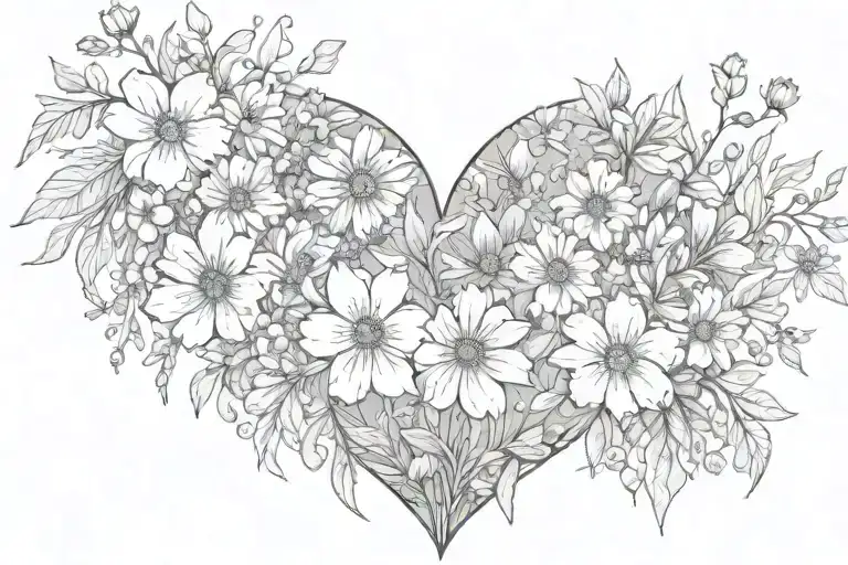  Love me even if it pain you surrounded by flowers tattoo design idea