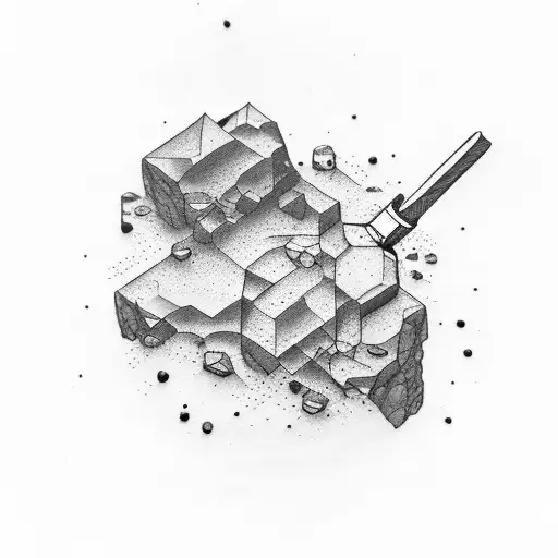 ROCKS AND GEOLOGY HAMMER tattoo design idea