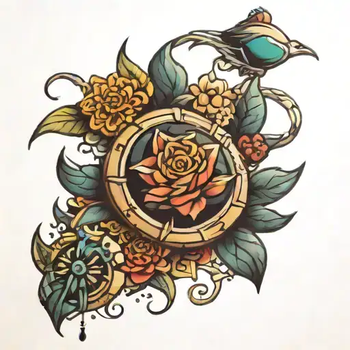 buttons tattoo design idea