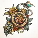 buttons tattoo design idea