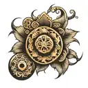 buttons tattoo design idea