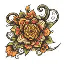 buttons tattoo design idea