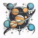 planets tattoo design idea