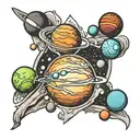 planets tattoo design idea