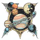 planets tattoo design idea