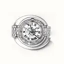 rolex clock with roses tattoo design idea