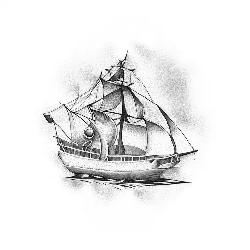 squid ship  tattoo design idea