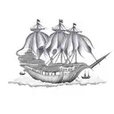 squid ship  tattoo design idea