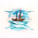 squid ship  tattoo design idea