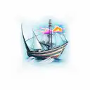 squid ship  tattoo design idea