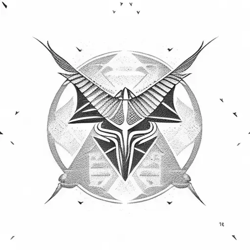 nazca condor tribal tattoo design idea