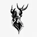 a devil with horns on his head tattoo design idea