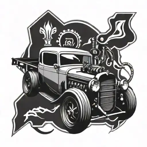 jdm car parts tattoo design idea