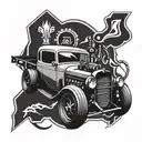 jdm car parts tattoo design idea