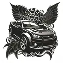 jdm car parts tattoo design idea