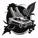jdm car parts tattoo design idea