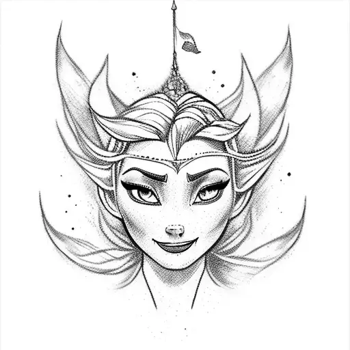 Elsa with 1930 tattoo design idea
