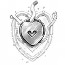 PADLOCK AND HEART WITH FIRE tattoo design idea