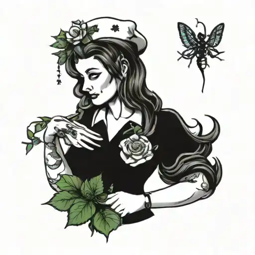 nurse mom scorpio nature organic tattoo design idea